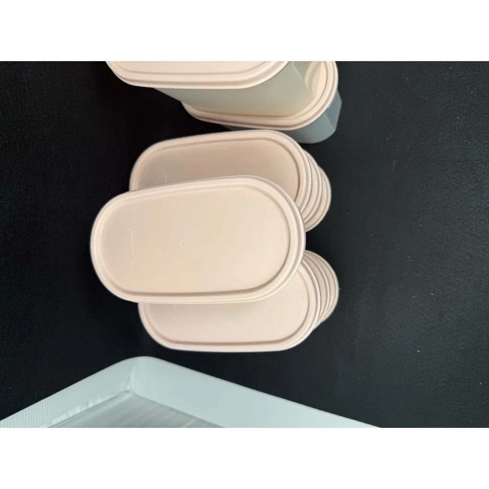 Tupperware Modular Mates Lot 12 Pc Pink Lids Pantry Storage Containers Set